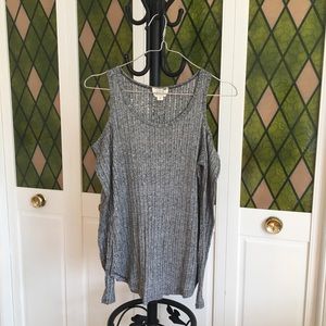 Grey Cold Shoulder Top